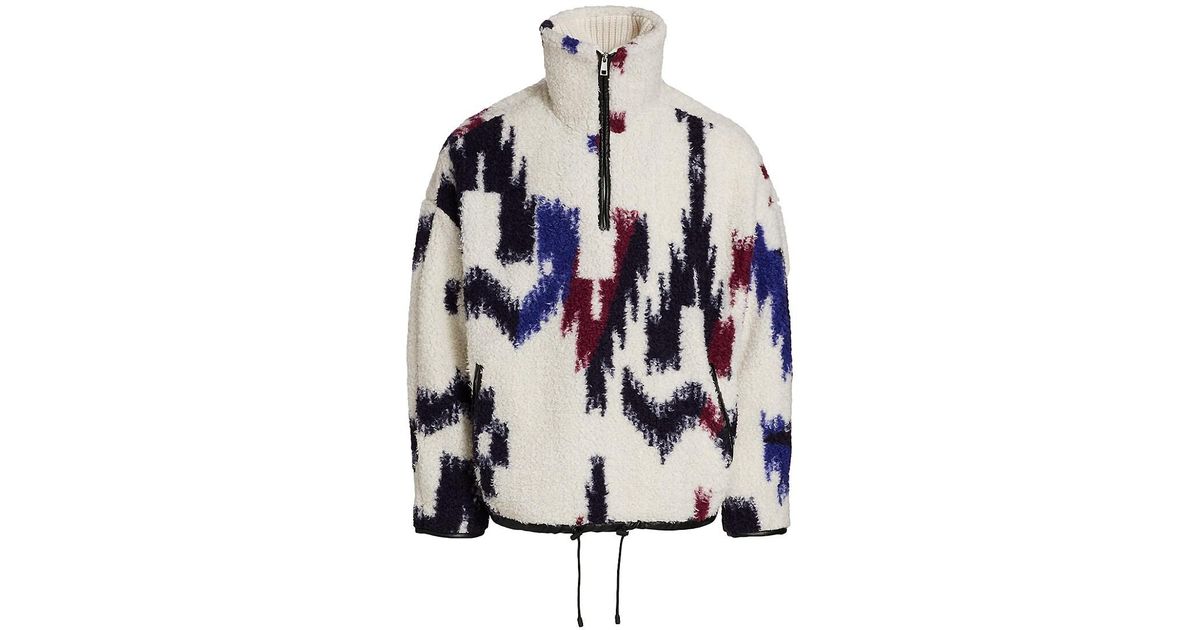 Isabel Marant Marlon Aztec Fleece Half-zip Jacket for Men - Lyst