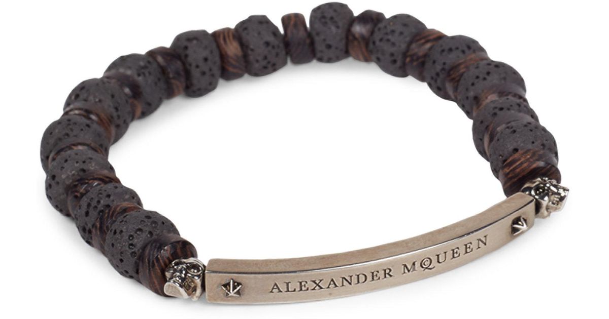 Alexander McQueen Multi-bead Bracelet in Metallic - Lyst