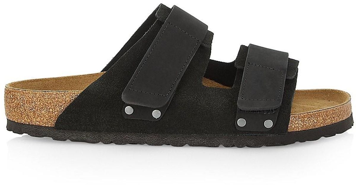 Birkenstock Uji Suede Sandals in Black for Men | Lyst