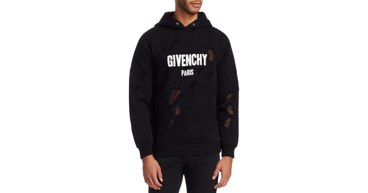 givenchy destroyed logo sweatshirt
