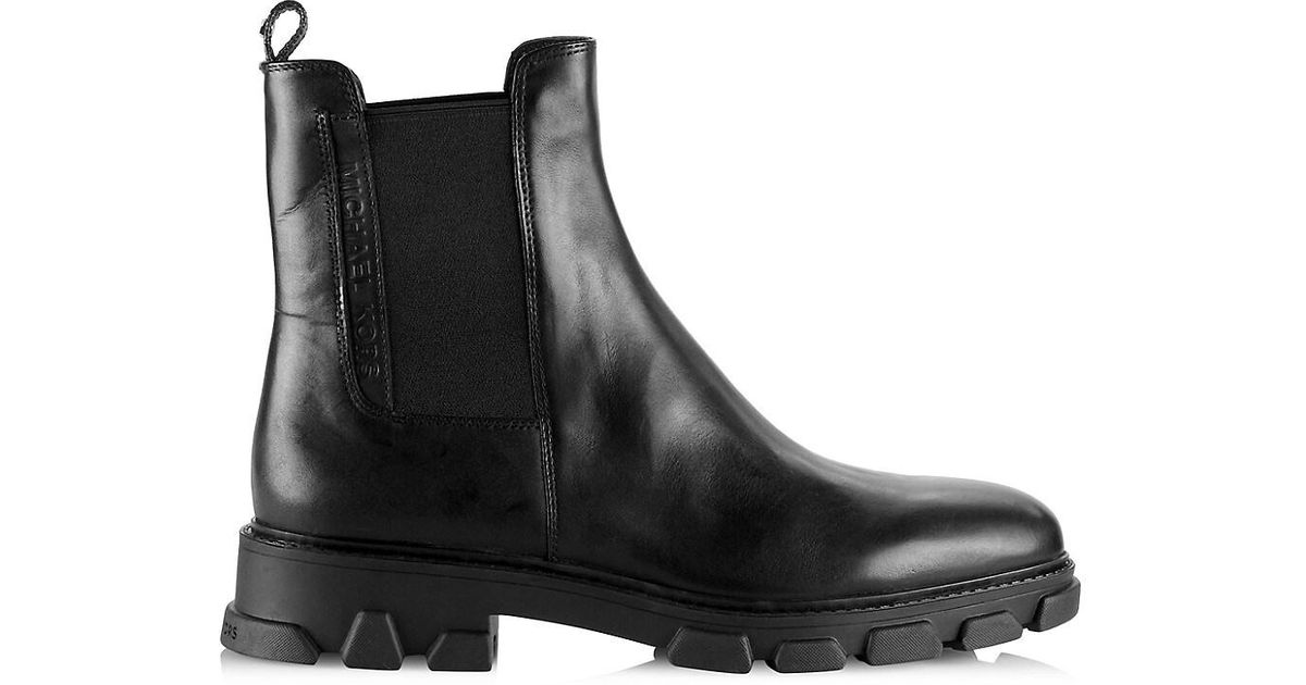 MICHAEL Michael Kors Ridley Leather Chelsea Boots in Black | Lyst