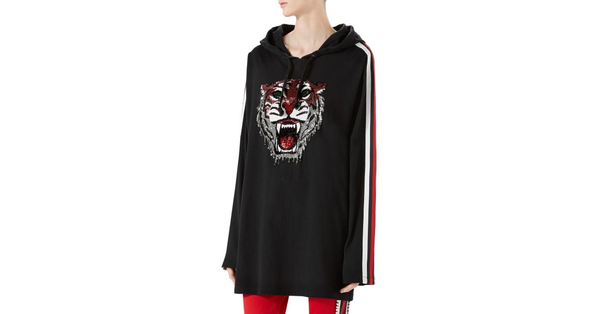 sequin tiger hoodie