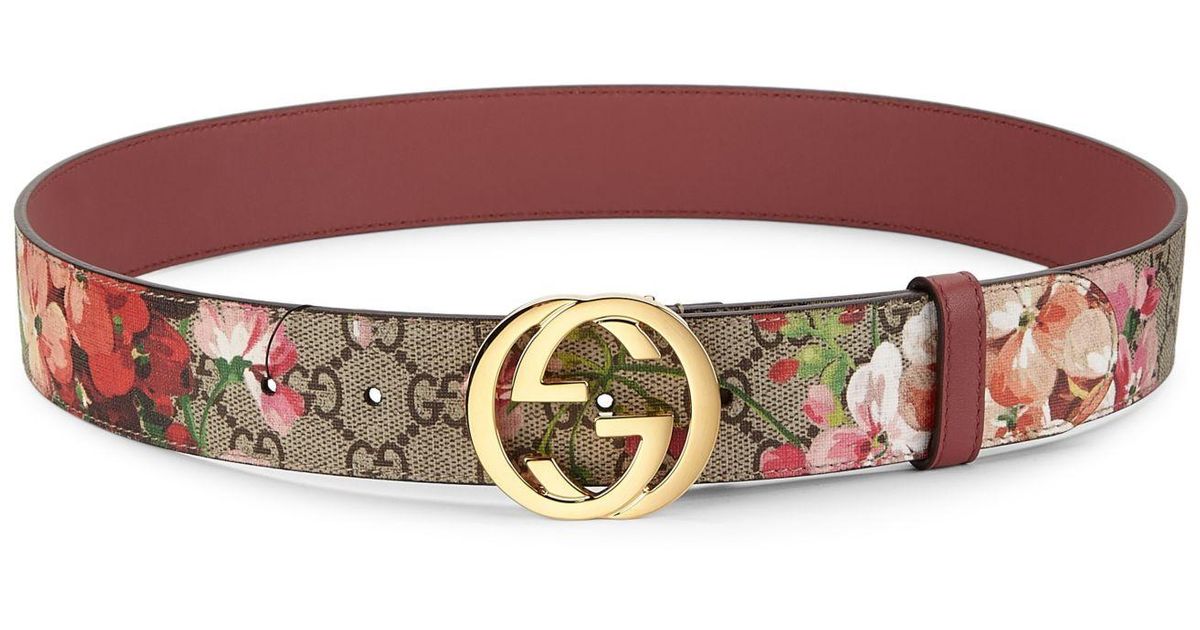 gucci floral print belt