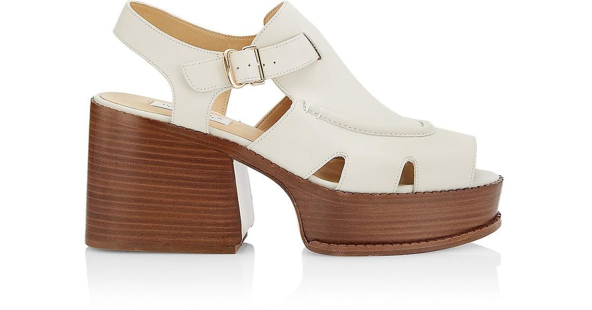 Gabriela Hearst Laric 90mm Leather Platform Sandals in White | Lyst
