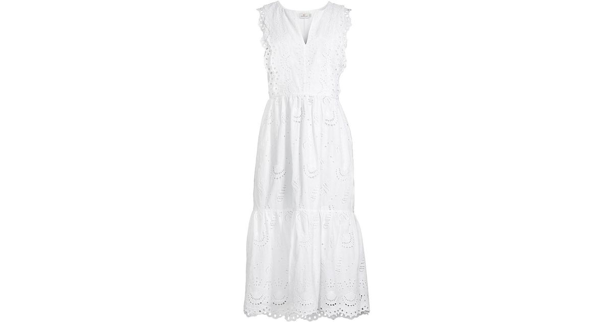 Vineyard Vines Seashell Eyelet Midi-dress in White | Lyst