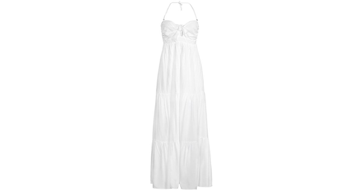 Aurum Halter Tiered Maxi Dress in White | Lyst