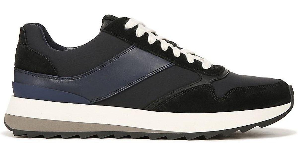 Vince Edric Low-top Leather Sneakers in Black for Men | Lyst