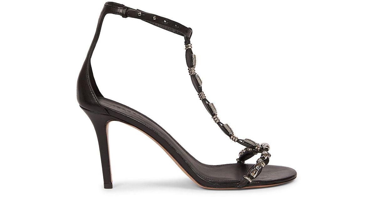 Isabel Marant Einari High-heel Leather Sandals in Black | Lyst