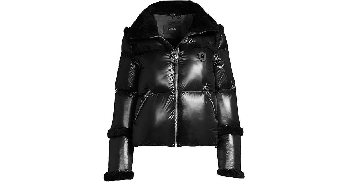 Miya Shearling Trim Puffer Jacket Shop 