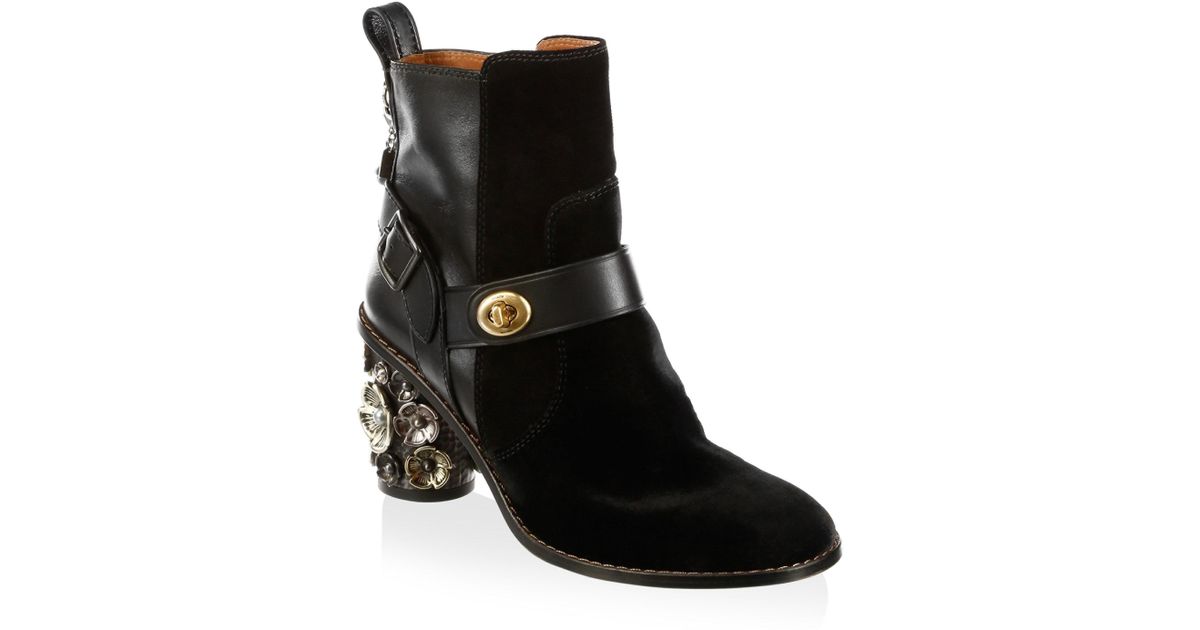 moto bootie heel