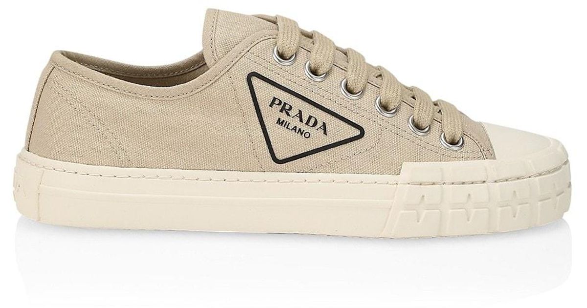 Prada Canvas Sneakers in Beige (Natural) Lyst
