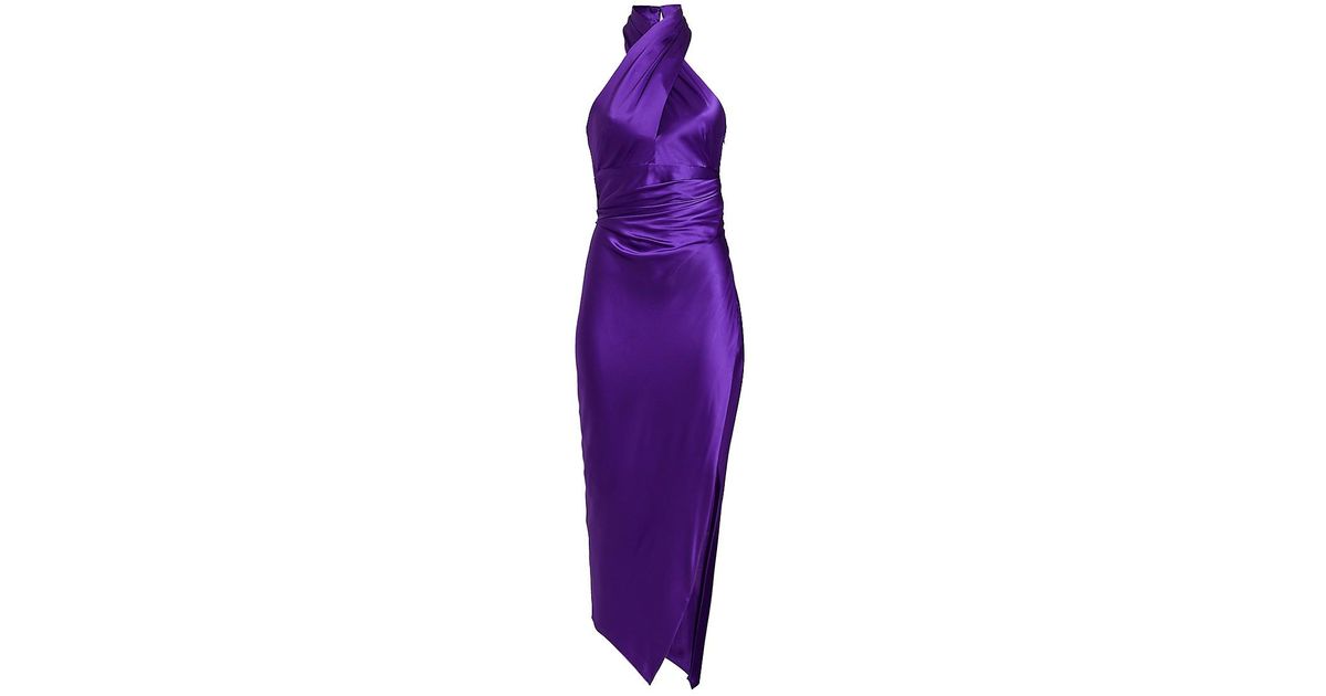 The Sei Silk Halter Dress in Violet (Purple) - Save 30% | Lyst