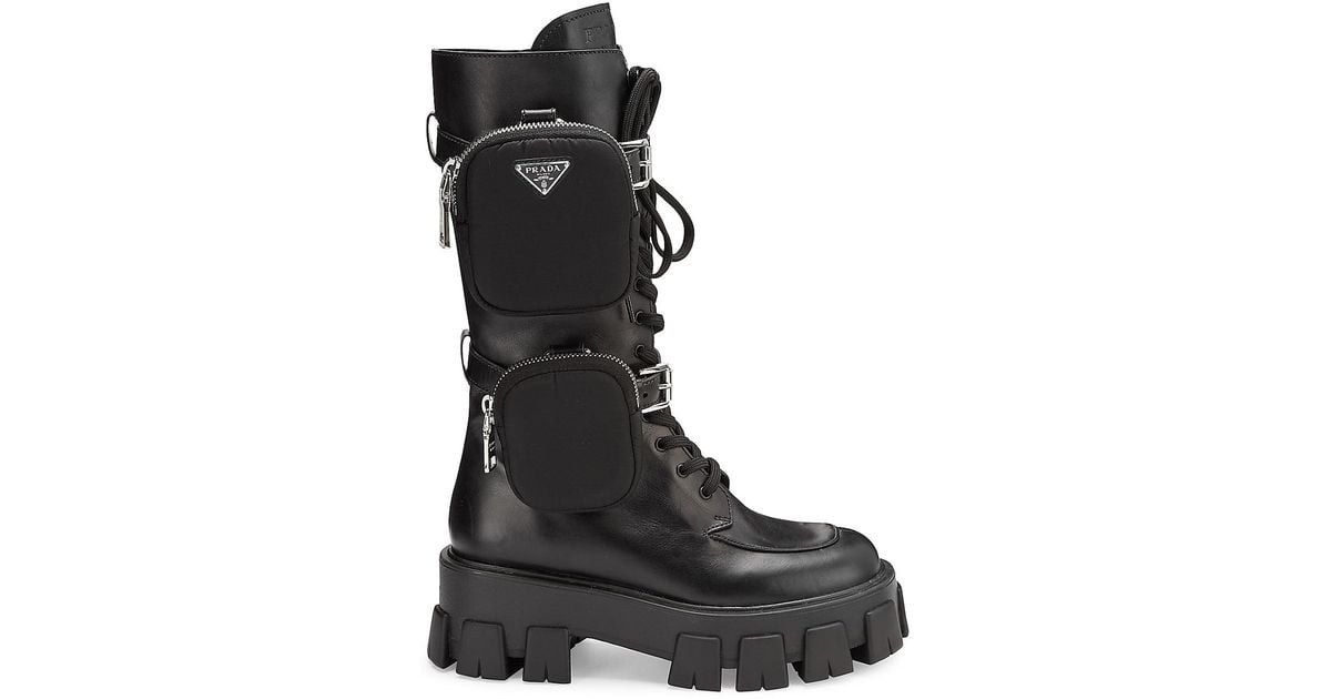lugged combat boot prada