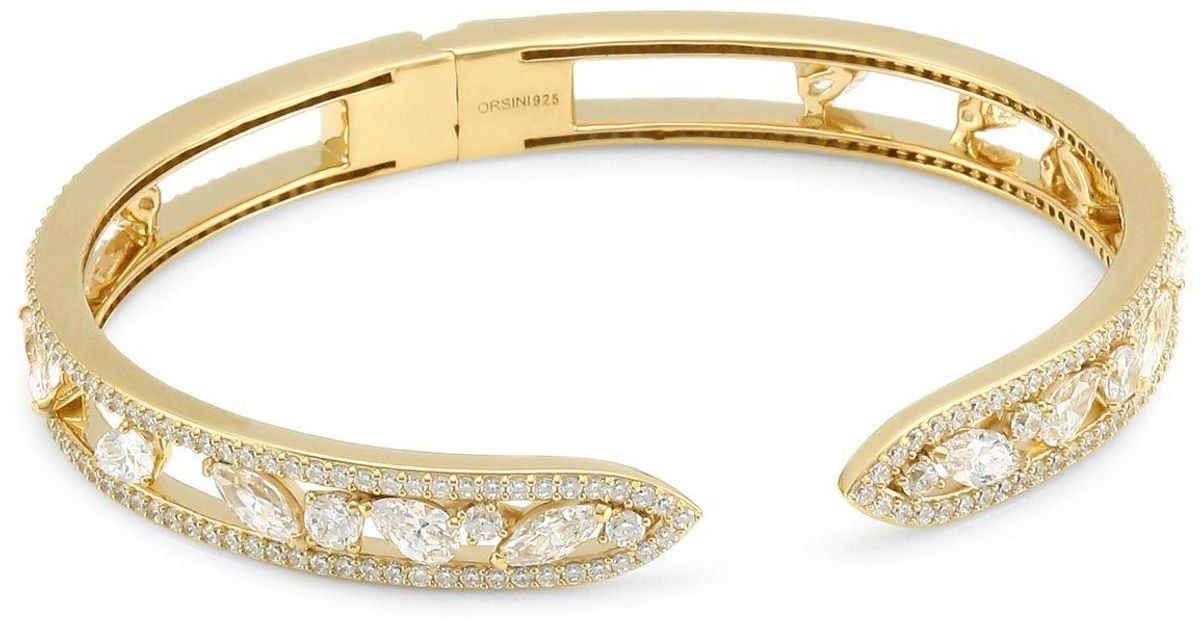 Adriana Orsini 18k Goldplated & Cubic Zirconia Hinge Cuff Bracelet in ...