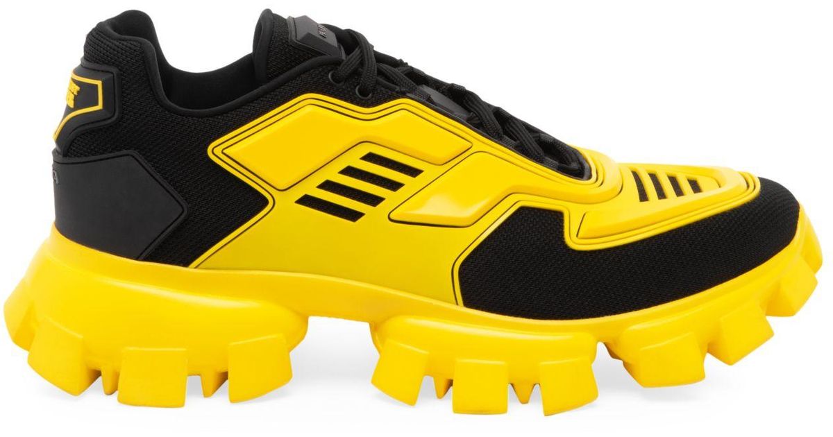 prada yellow and black sneakers
