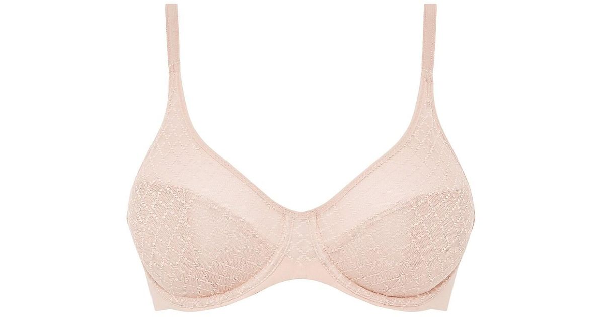 Chantelle Synthetic Norah Mesh Molded Bra in Rose (Natural) | Lyst