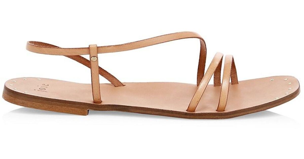 beige strappy flat sandals