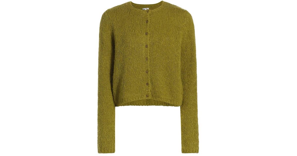 Reformation Clara Crewneck Cardigan in Green Lyst