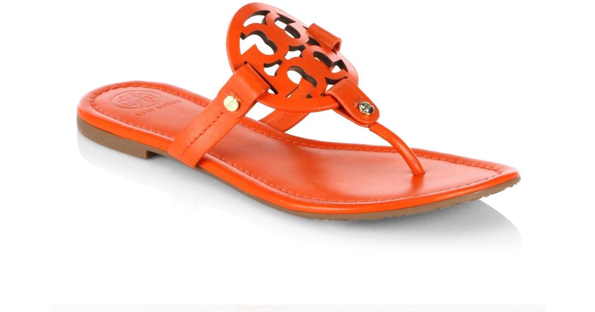 tory burch orange flip flops
