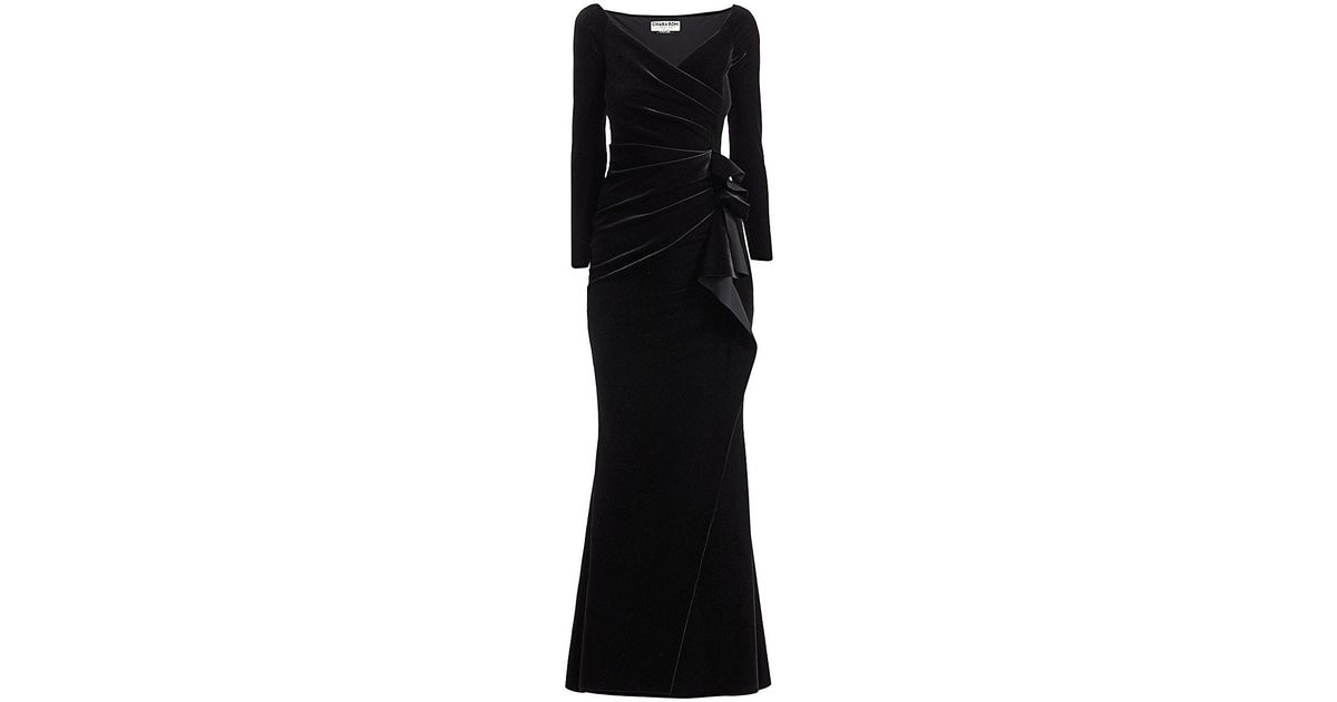 Chiara Boni Silveria Velvet Wrap Gown 