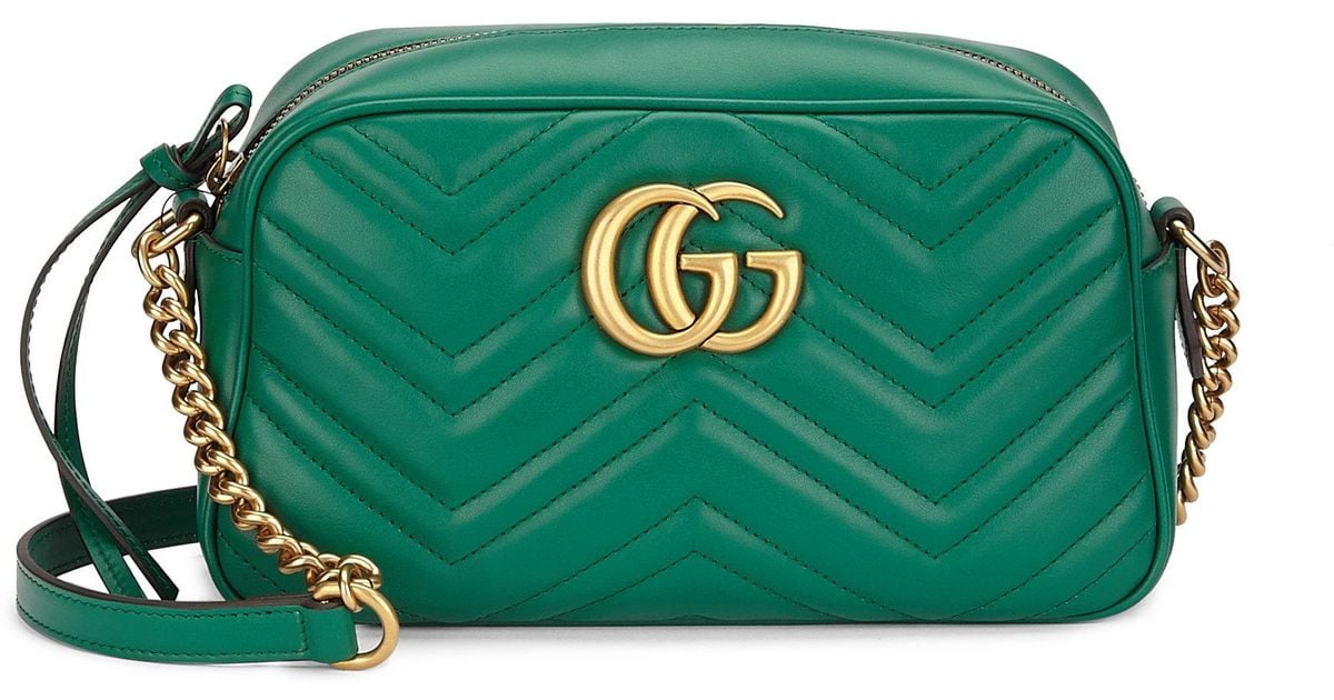 Gucci GG Marmont Small Bag Matelassé Leather In Green - Praise To Heaven