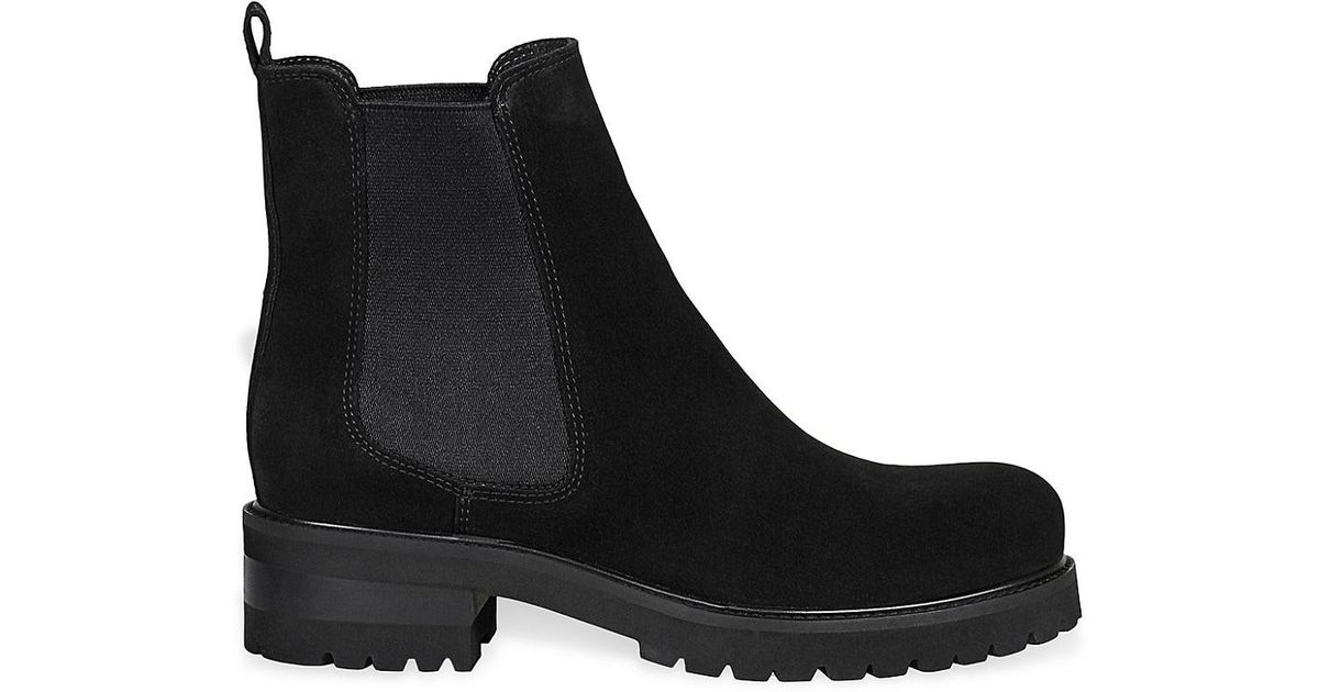 La Canadienne Conner Suede Booties in Black | Lyst