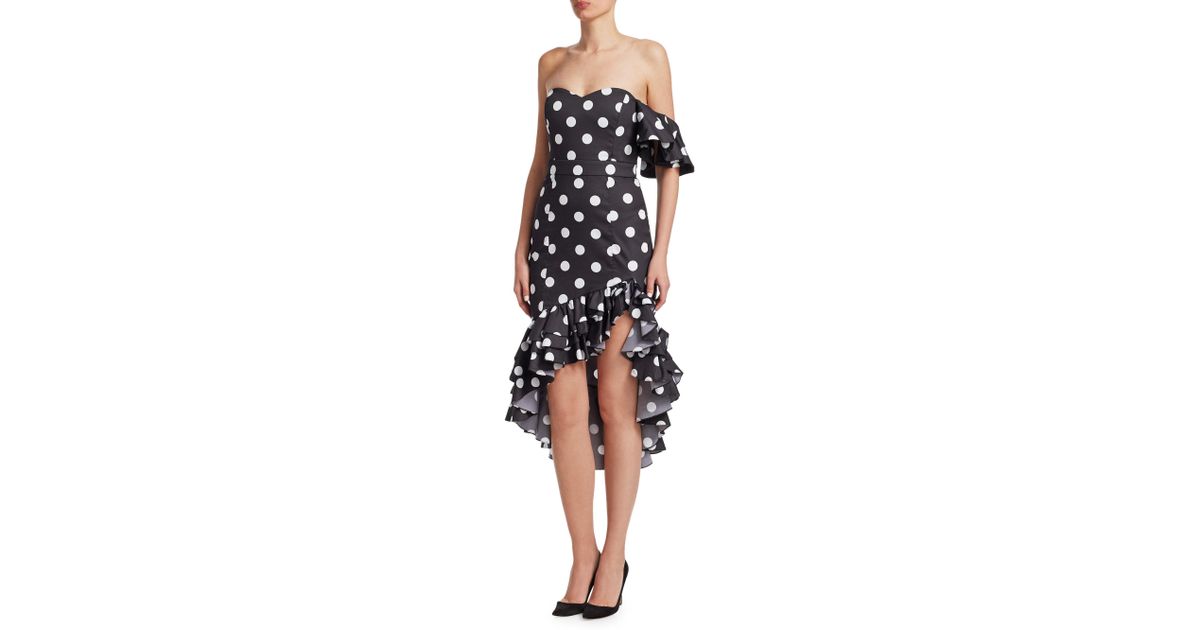 caroline constas polka dot dress