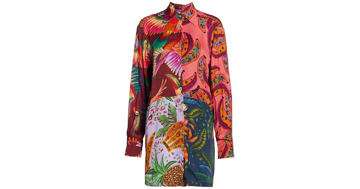 Mixed print shirt dress Clearance