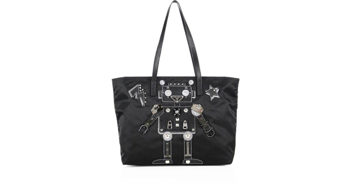 prada robot tote bag