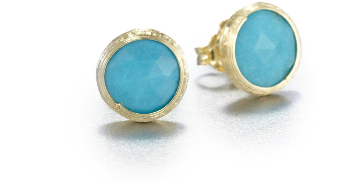 Lyst Marco Bicego Jaipur Resort Turquoise 18k Yellow Gold Stud Lyst Marco Bicego Jaipur Resort Turquoise 18k Yellow Gold Stud Earrings In Metallic