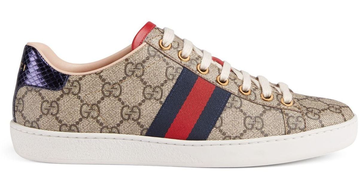 Gucci Canvas Ace GG Supreme Sneaker in Beige (Natural) - Save 24% - Lyst