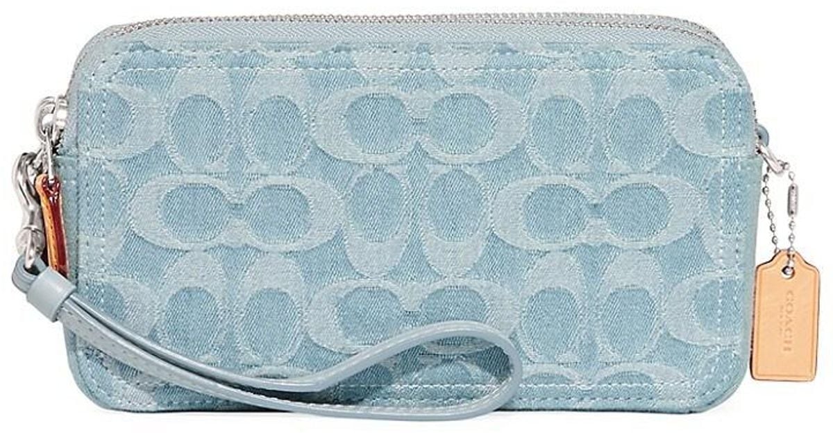 COACH Kira Washed Denim Crossbody Bag in Blue Lyst