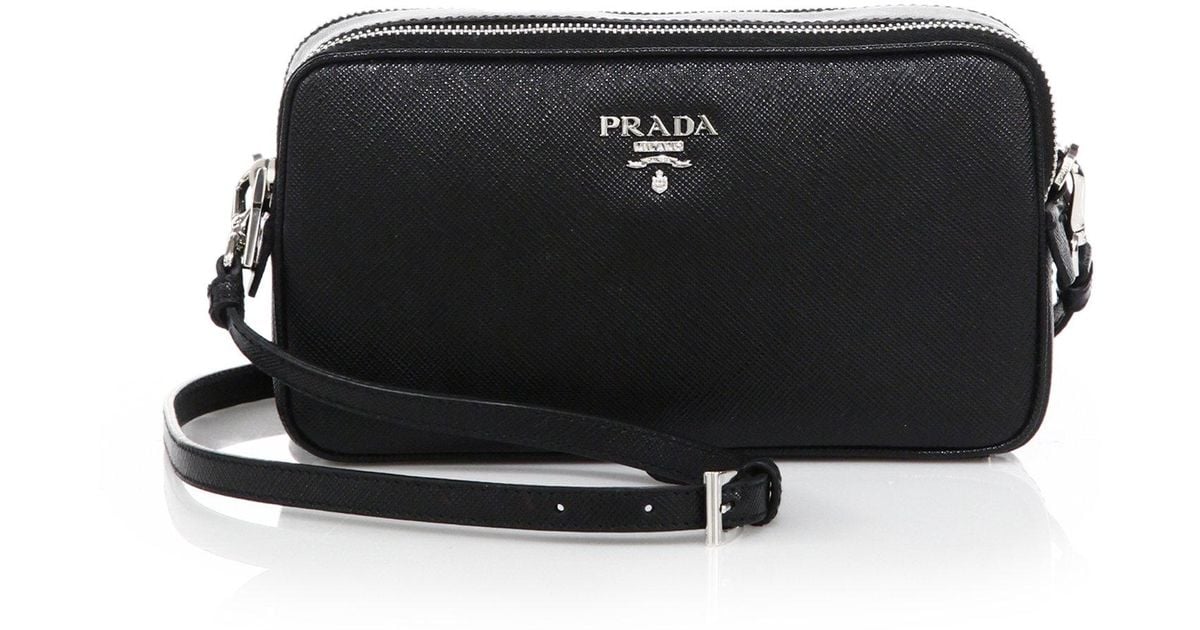 saffiano leather camera bag prada