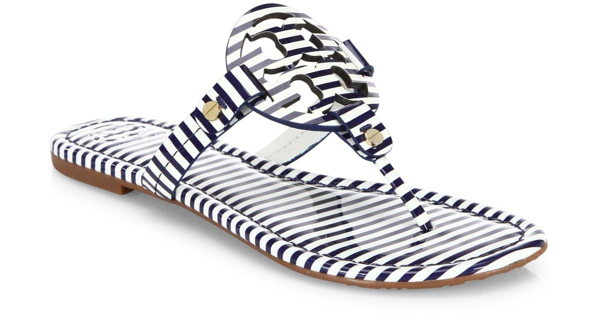 striped tory burch miller sandals