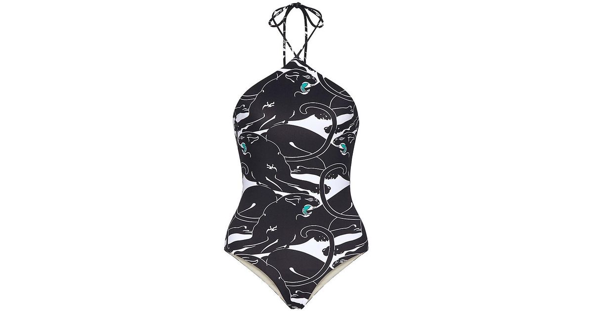 Valentino Panther Lycra Swimsuit in Blue | Lyst