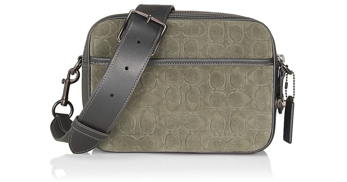COACH Suede Flight Bag in Dark Army Black (Green) for Men Lyst