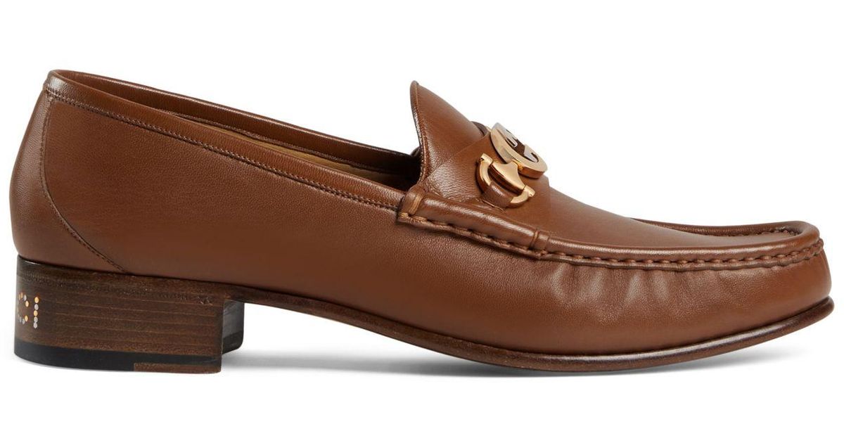 leather loafer with interlocking g horsebit
