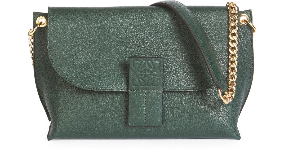 Loewe Avenue Leather Shoulder Bag in Dark Green (Green) - Lyst