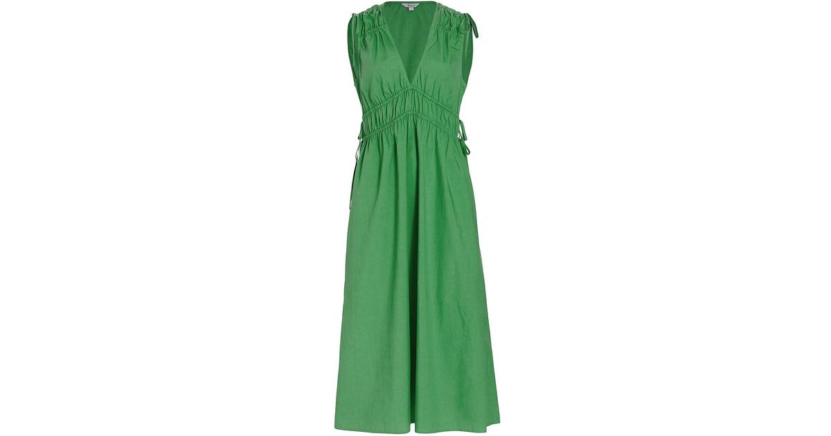 Rails Cotton Constantine Tie-detail Midi-dress in Green | Lyst