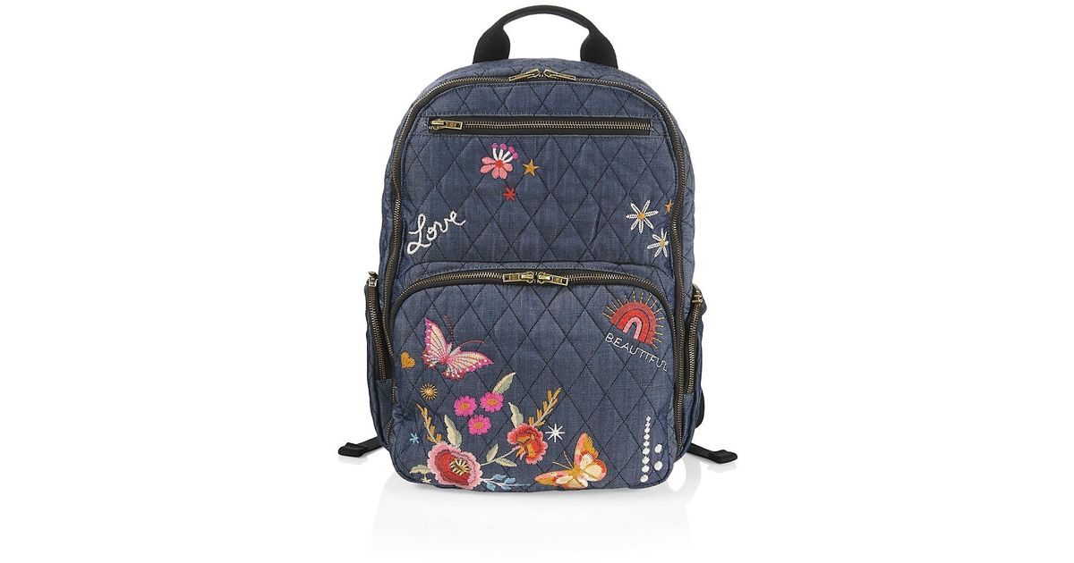 embroidered backpack purse
