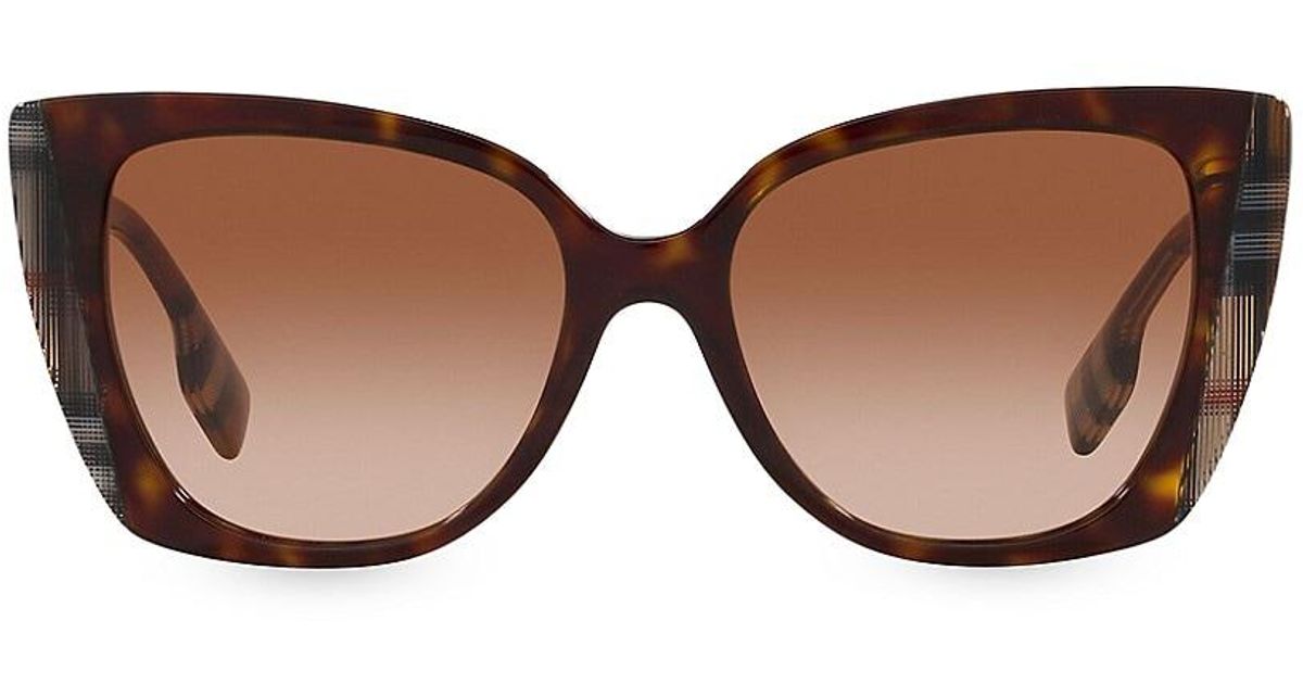 Burberry Meryl 54mm Lowbridge Fit Cat Eye Sunglasses in Brown Lyst