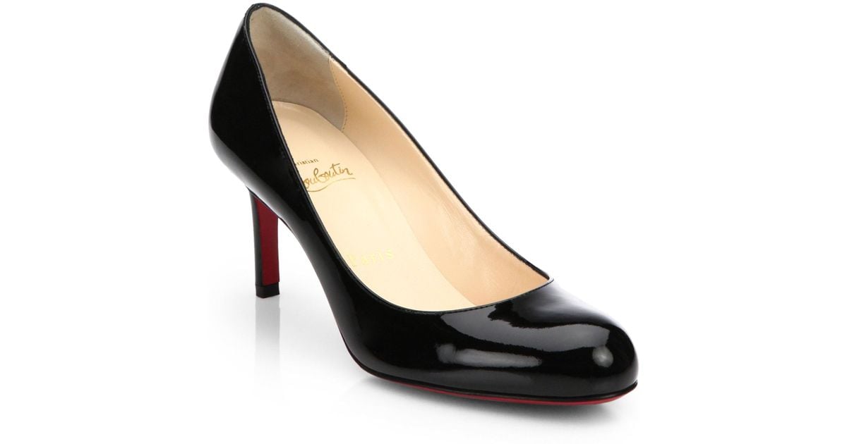 Christian Louboutin Simple 70 Patent Leather Pumps in Black | Lyst