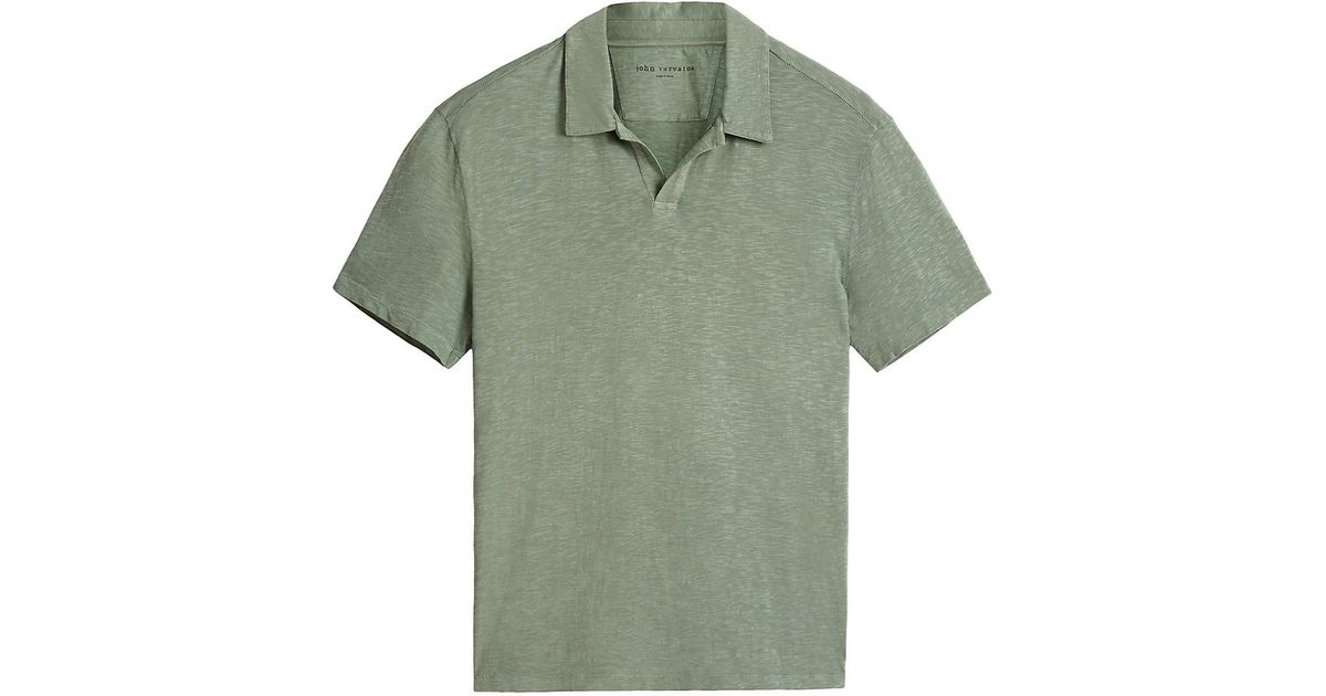 John Varvatos Zion Cotton Polo Shirt in Green for Men | Lyst