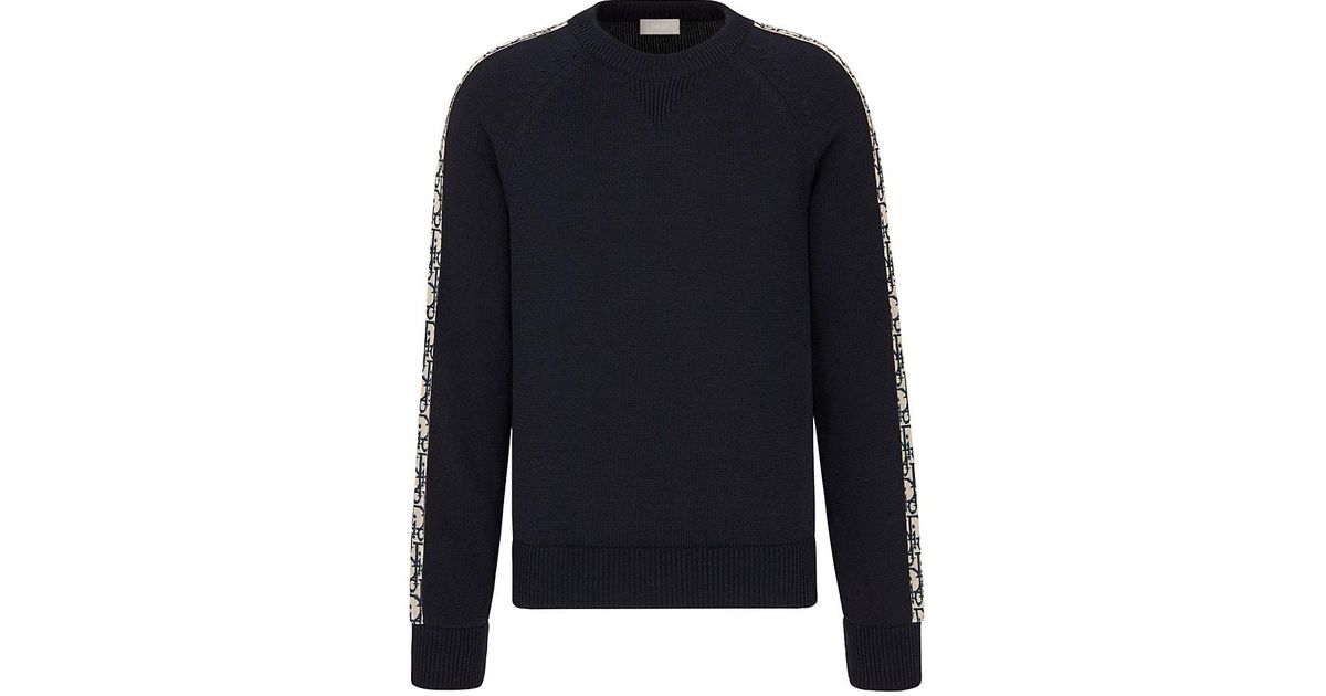 Dior Sweater With Oblique Inserts in Blue for Men Lyst