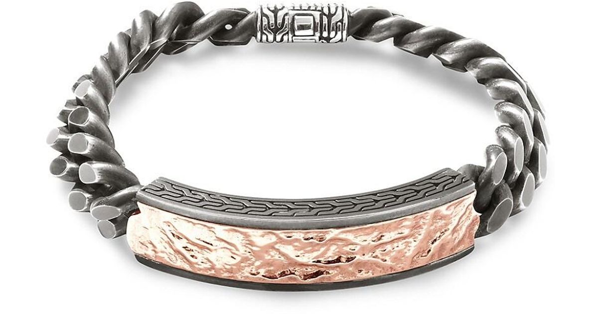 John Hardy Classic Chain Reticulated Bronze & Silver Curb Link Id ...