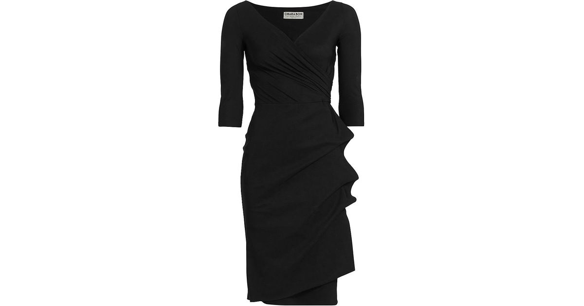 La Petite Robe Di Chiara Boni Florien Ruched Sheath Dress in Black | Lyst