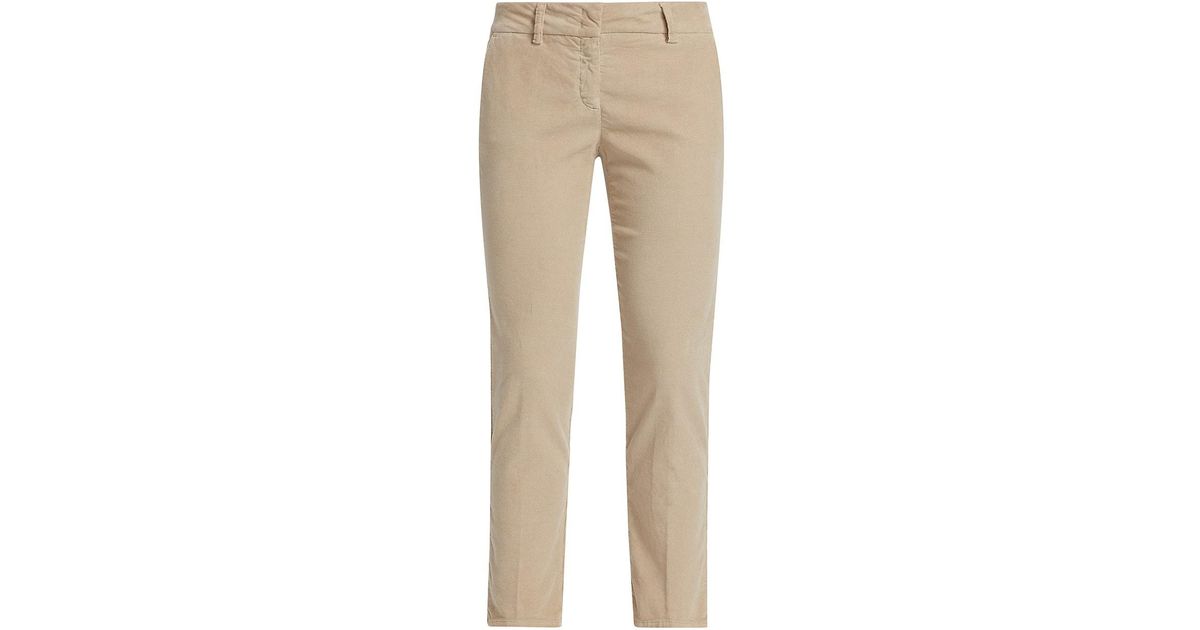 Piazza Sempione Kim Ankle-crop Corduroy Trousers in Natural | Lyst