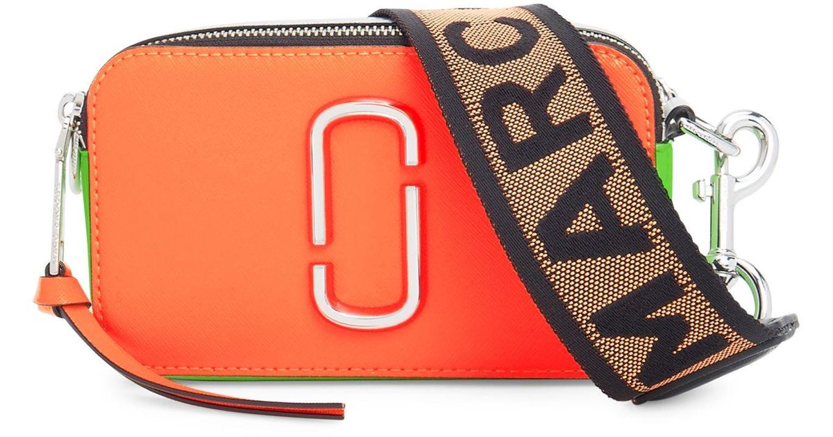Marc Jacobs The Snapshot Fluoro Leather Camera Bag in Bright Orange