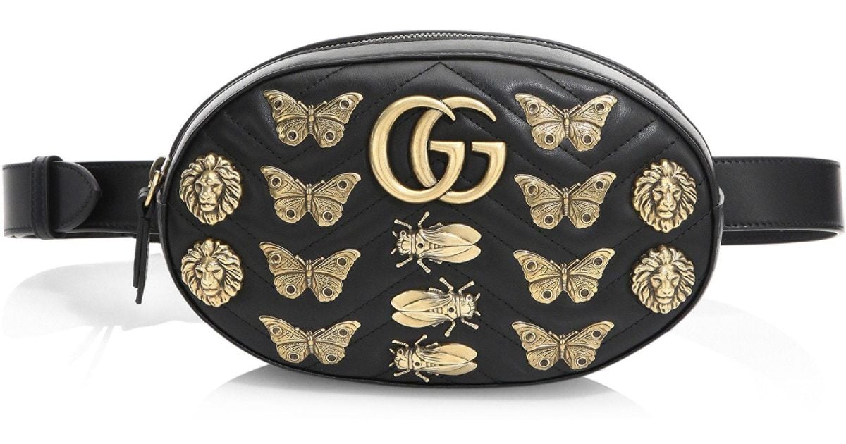Gucci Medium Leather Belt Bag in Black - Lyst