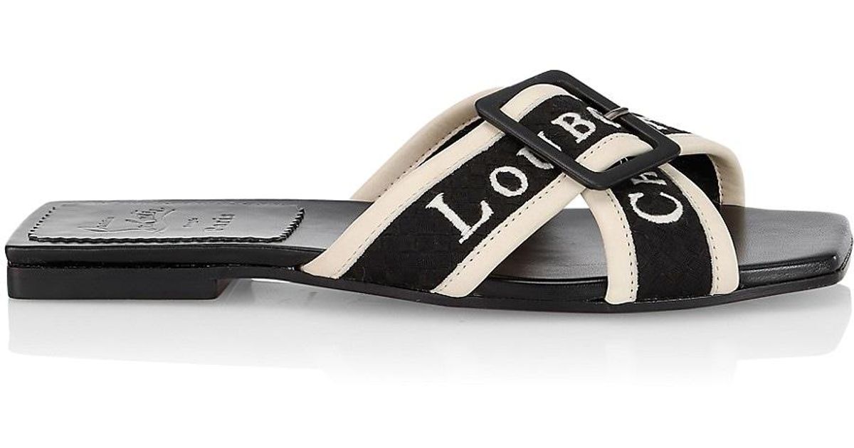 christian louboutin slides black